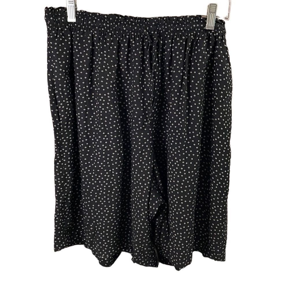 Elisabeth by Liz Claiborne Womens Split  Shorts Black White Elastic Waist SZ 16